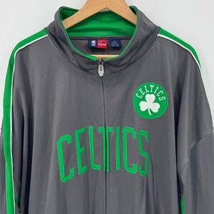 Majestic NBA Boston Celtics Warm Up Jacket 5XL Full Zip Gray Green NWT